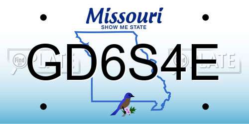 GD6S4E Missouri License Plate