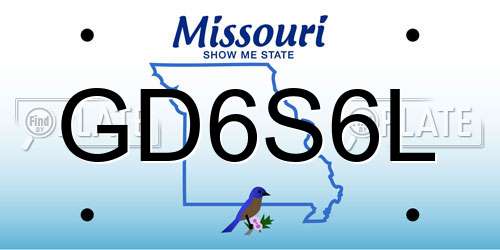 GD6S6L Missouri License Plate