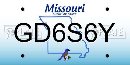 GD6S6Y Missouri License Plate