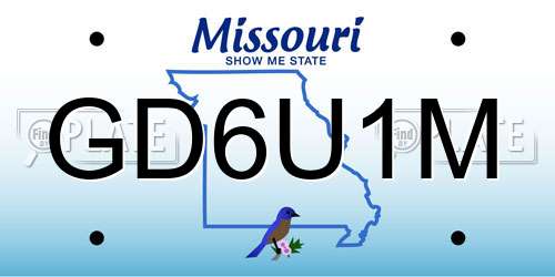 GD6U1M Missouri License Plate