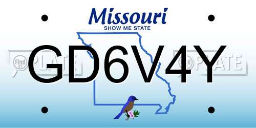 GD6V4Y Missouri License Plate