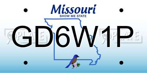 GD6W1P Missouri License Plate