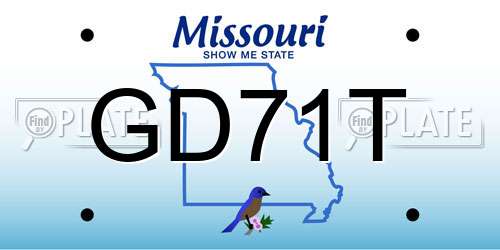 GD71T Missouri License Plate
