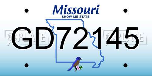 GD72145 Missouri License Plate