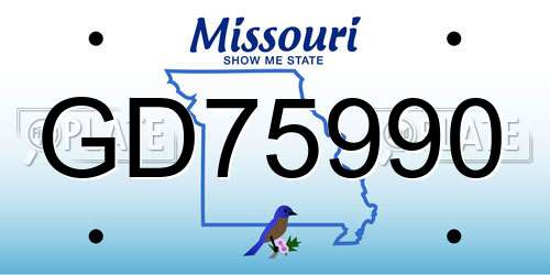 GD75990 Missouri License Plate