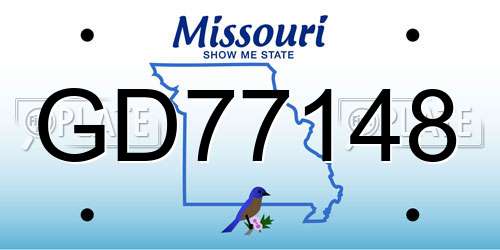 GD77148 Missouri License Plate