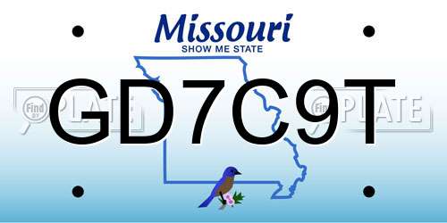 GD7C9T Missouri License Plate