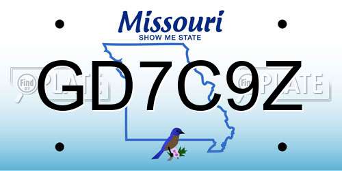 GD7C9Z Missouri License Plate