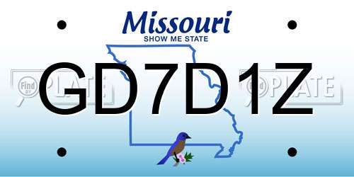 GD7D1Z Missouri License Plate