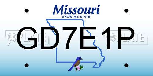 GD7E1P Missouri License Plate