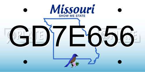 GD7E656 Missouri License Plate
