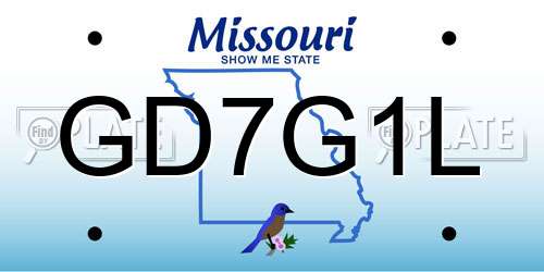 GD7G1L Missouri License Plate