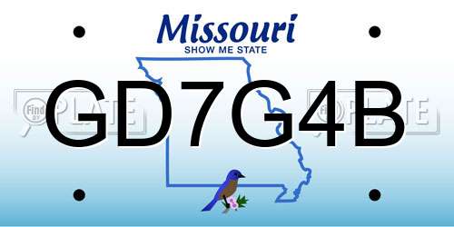 GD7G4B Missouri License Plate