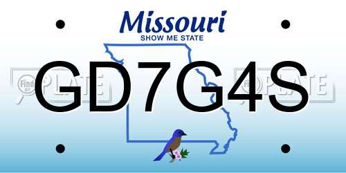 GD7G4S Missouri License Plate