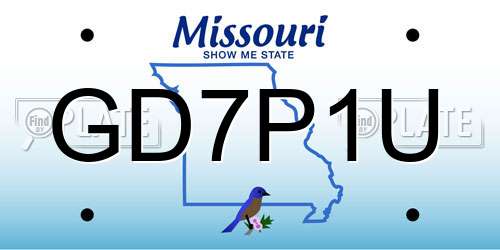GD7P1U Missouri License Plate