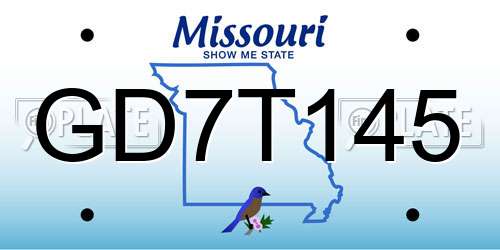 GD7T145 Missouri License Plate