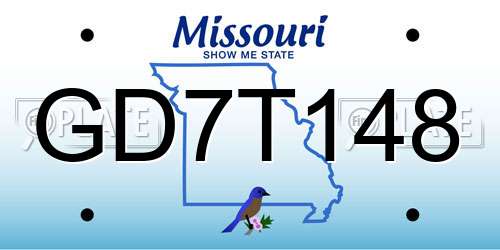 GD7T148 Missouri License Plate