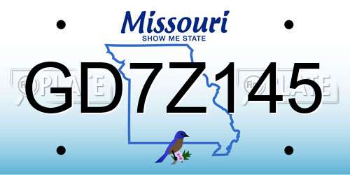 GD7Z145 Missouri License Plate