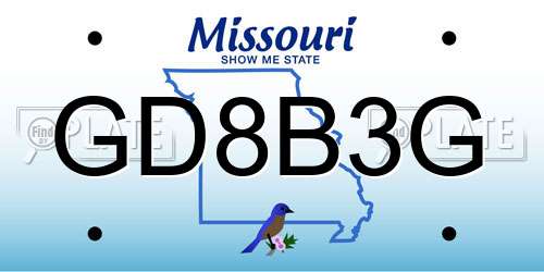 GD8B3G Missouri License Plate