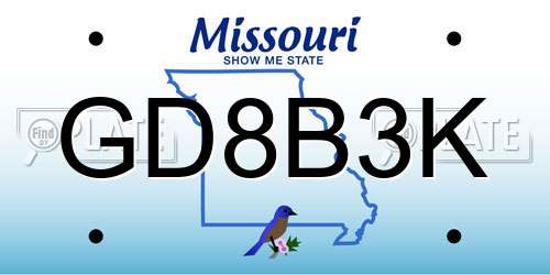 GD8B3K Missouri License Plate