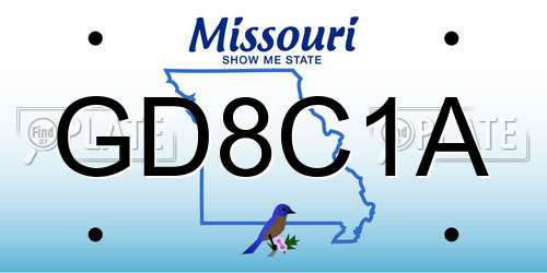 GD8C1A Missouri License Plate