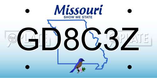 GD8C3Z Missouri License Plate