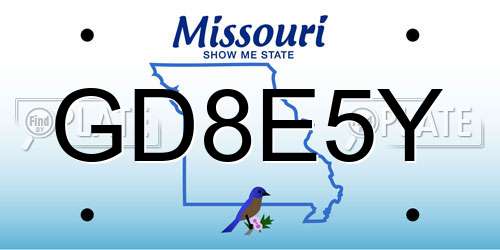 GD8E5Y Missouri License Plate
