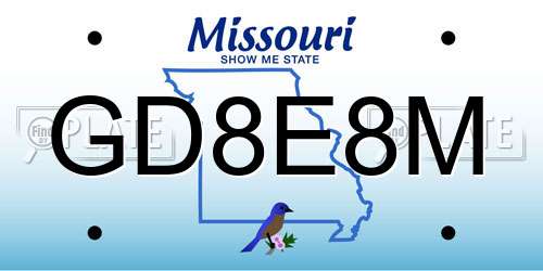 GD8E8M Missouri License Plate