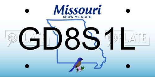 GD8S1L Missouri License Plate