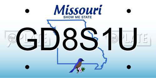 GD8S1U Missouri License Plate