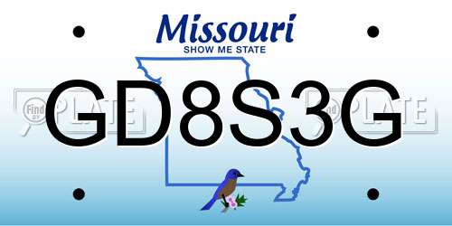 GD8S3G Missouri License Plate
