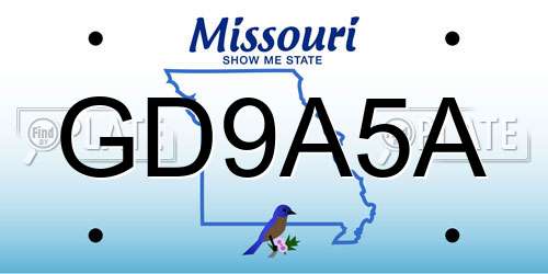 GD9A5A Missouri License Plate