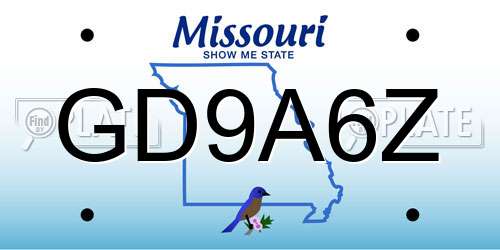 GD9A6Z Missouri License Plate