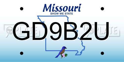 GD9B2U Missouri License Plate