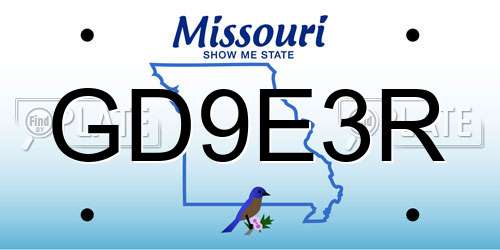 GD9E3R Missouri License Plate
