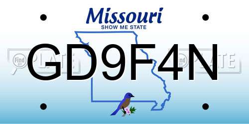 GD9F4N Missouri License Plate
