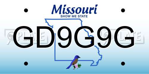 GD9G9G Missouri License Plate
