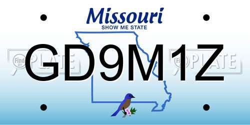 GD9M1Z Missouri License Plate