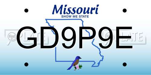 GD9P9E Missouri License Plate