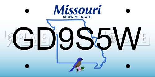 GD9S5W Missouri License Plate