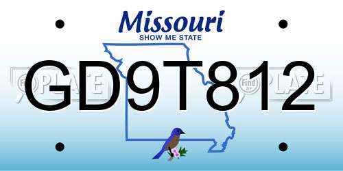 GD9T812 Missouri License Plate