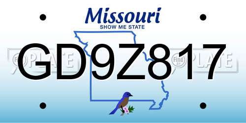 GD9Z817 Missouri License Plate