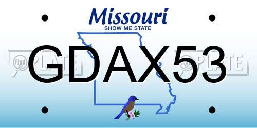 GDAX53 Missouri License Plate