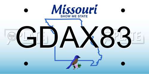 GDAX83 Missouri License Plate