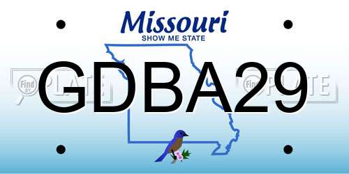 GDBA29 Missouri License Plate