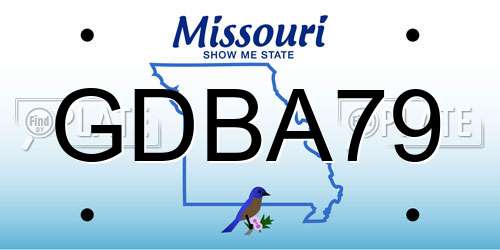 GDBA79 Missouri License Plate