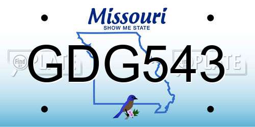 GDG543 Missouri License Plate