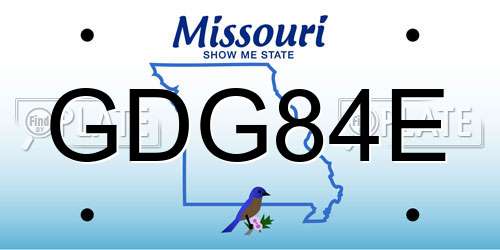 GDG84E Missouri License Plate