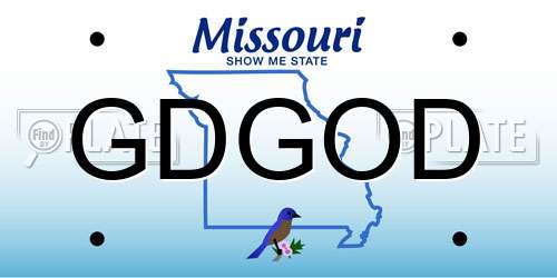 GDGOD Missouri License Plate