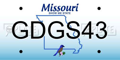 GDGS43 Missouri License Plate